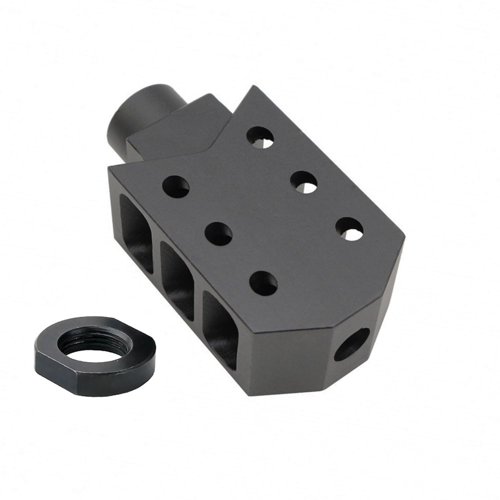 AR-15 Barrett Style Muzzle Brake with Jam Nut (MADE IN USA)-img-0