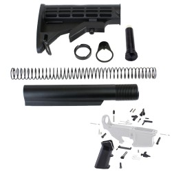 AR-15 6 Position Stock Kit -Mil Spec w/ Lower Parts Kit Exclude Trigger and Hammer