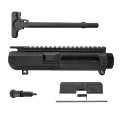 AR-10/LR-308 Flat-Top Upper Receiver Kit (Made in USA) Incl. Ejection Port Kit, Forward Assist, & Charging Handle- Unassembly