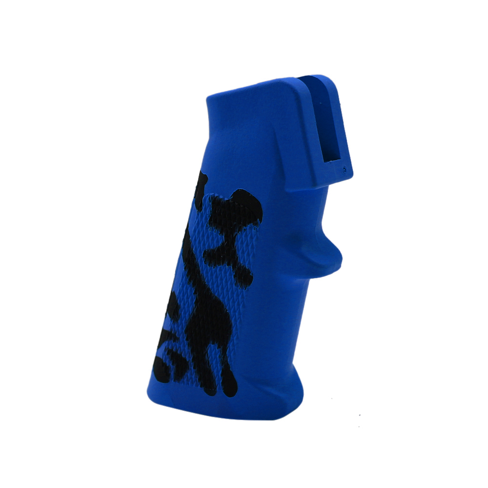 CERAKOTE CAMO| AR-15/10 A2 Style Pistol Grip w/ Screw & Lock Washer| Black and Cerakote Blue Flame