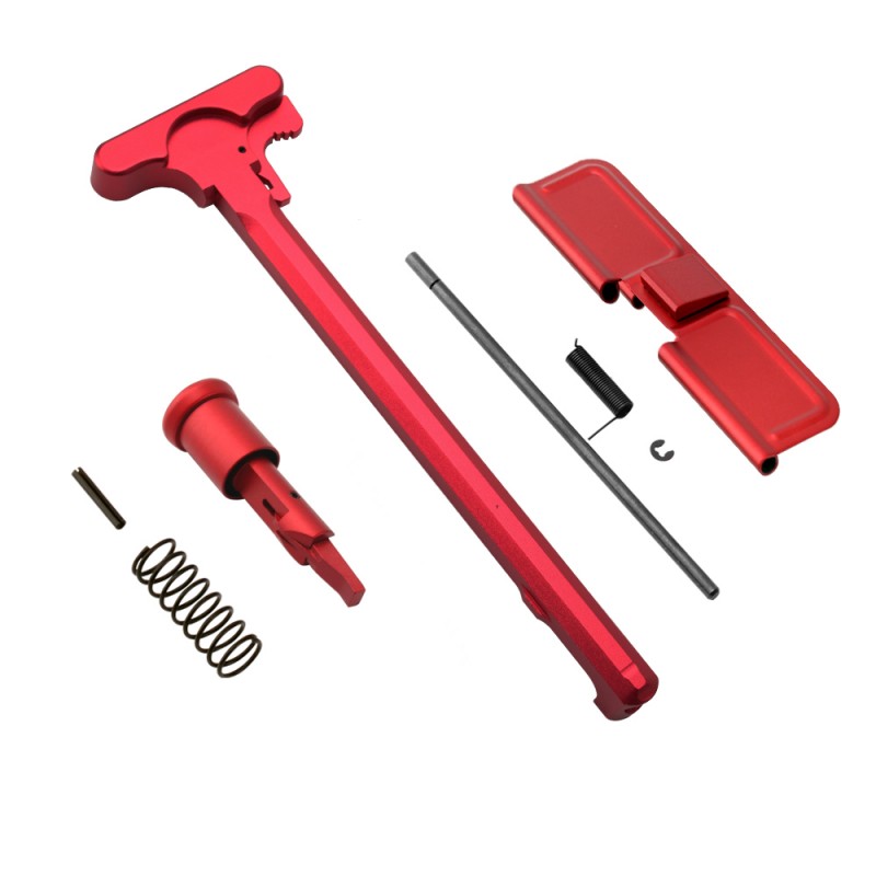 AR-15 Charging Handle Forward Assist and Ejection Cover Door - RED