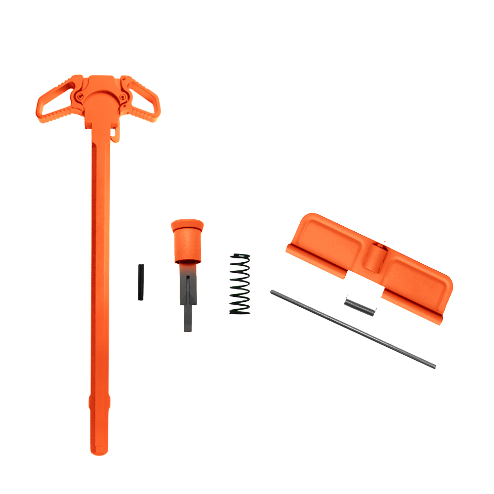 AR-10/LR-308 Charging Handle Ambidextrous Forward Assist and Ejection Cover Door - Cerakote Hunter Orange