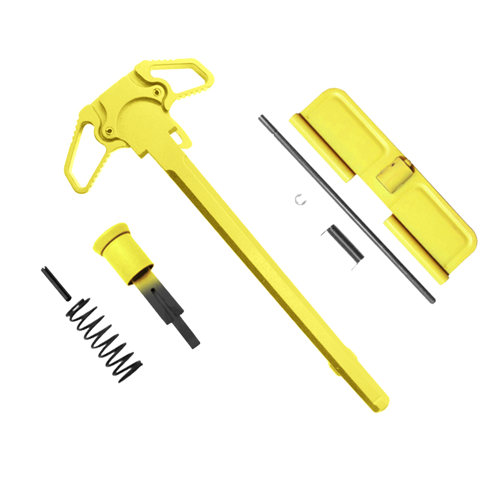 AR-15 Charging Handle Ambidextrous Forward Assist and Ejection Cover Door - Cerakote Lemon Zest