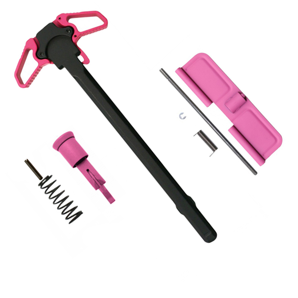 AR-15 Charging Handle Ambidextrous Forward Assist and Ejection Cover Door - Cerakote Pink