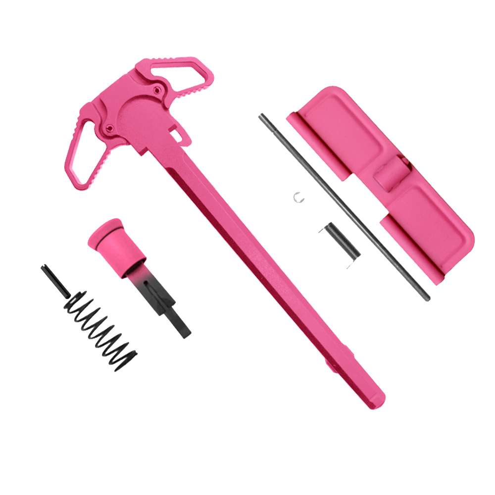 AR-15 Charging Handle Ambidextrous Forward Assist and Ejection Cover Door - Cerakote Pink