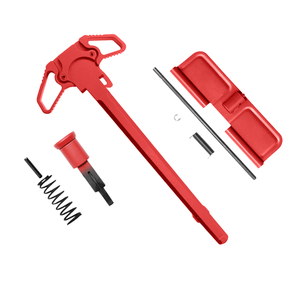 AR-15 Charging Handle Ambidextrous Forward Assist and Ejection Cover Door - Cerakote Red