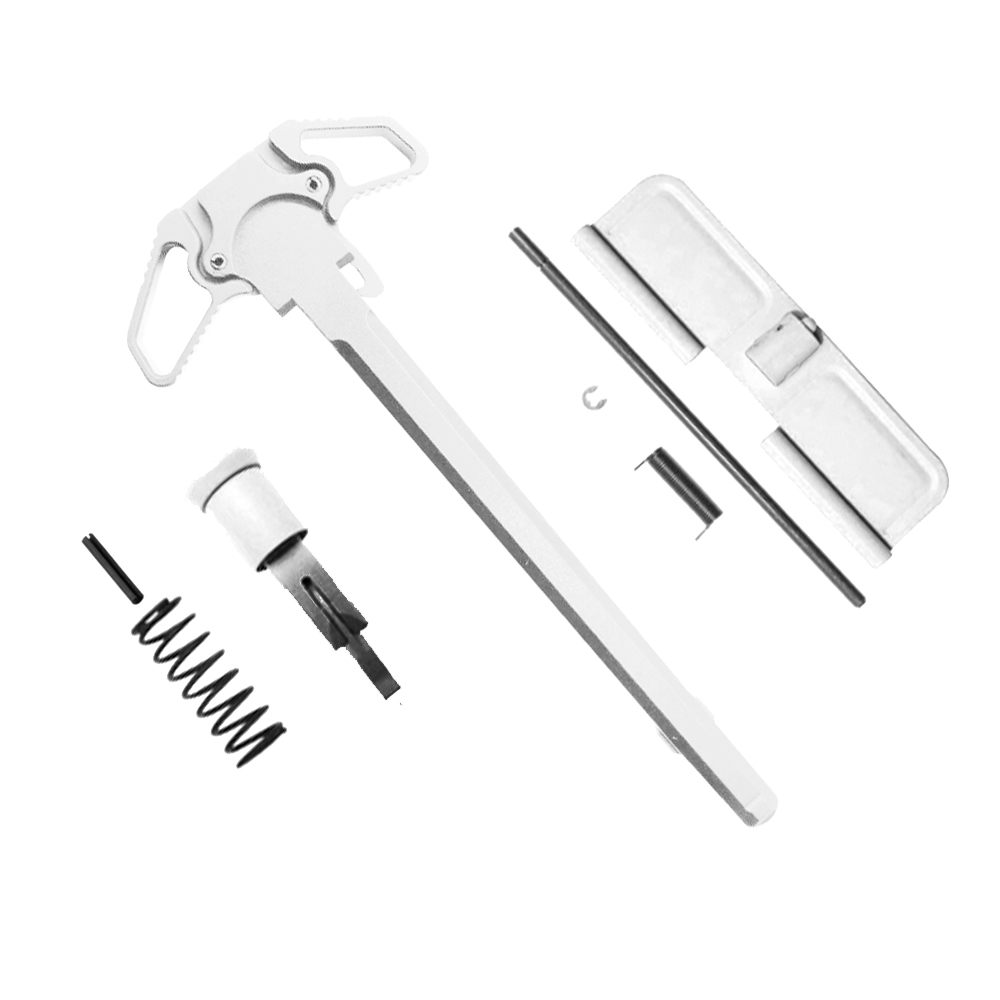 AR-15 Charging Handle Ambidextrous Forward Assist and Ejection Cover Door - Cerakote Bright White