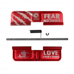 AR-15 Dust Cover W/ Fear Nothing and Love Everything Engraving - Red