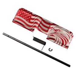 AR-15 Patriotic Dust Cover W/ .223/5.56 Engraving - Red