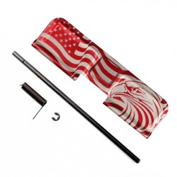 AR-15 Patriotic Dust Cover W/ .223/5.56 Engraving - Red