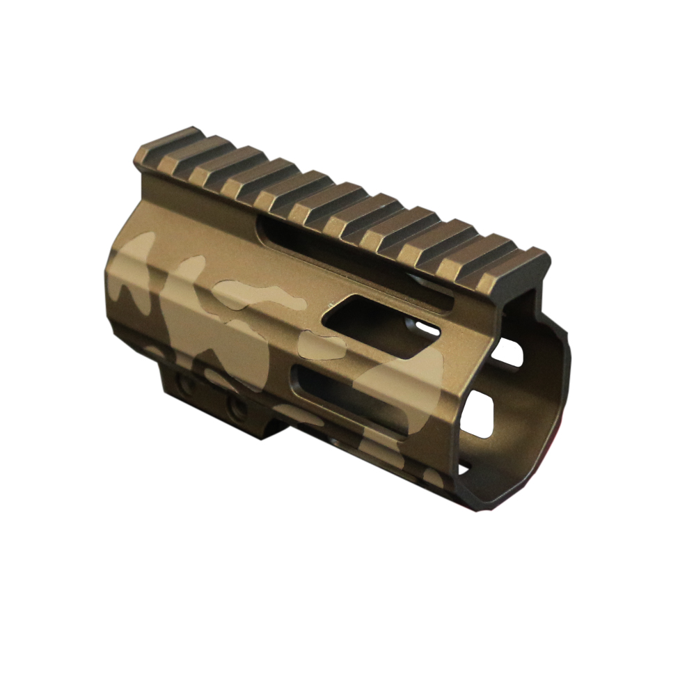 CERAKOTE CAMO | AR-15 4" Parallelogram M-Lok Handguard - Made in USA | Flat Dark Earth and Burnt Bronze