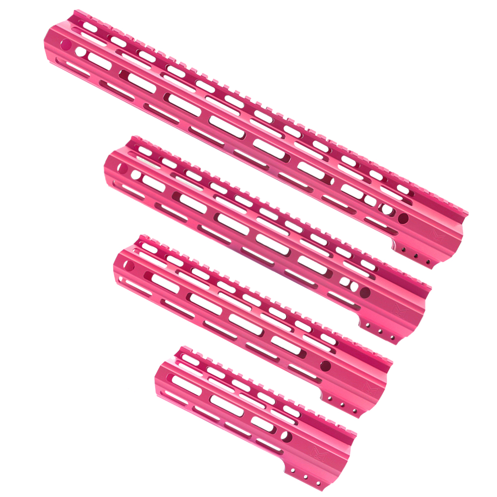 AR-15 M-Lok Super Slim Light Free Float Handguard  (MADE IN USA) - Pink - Options Available
