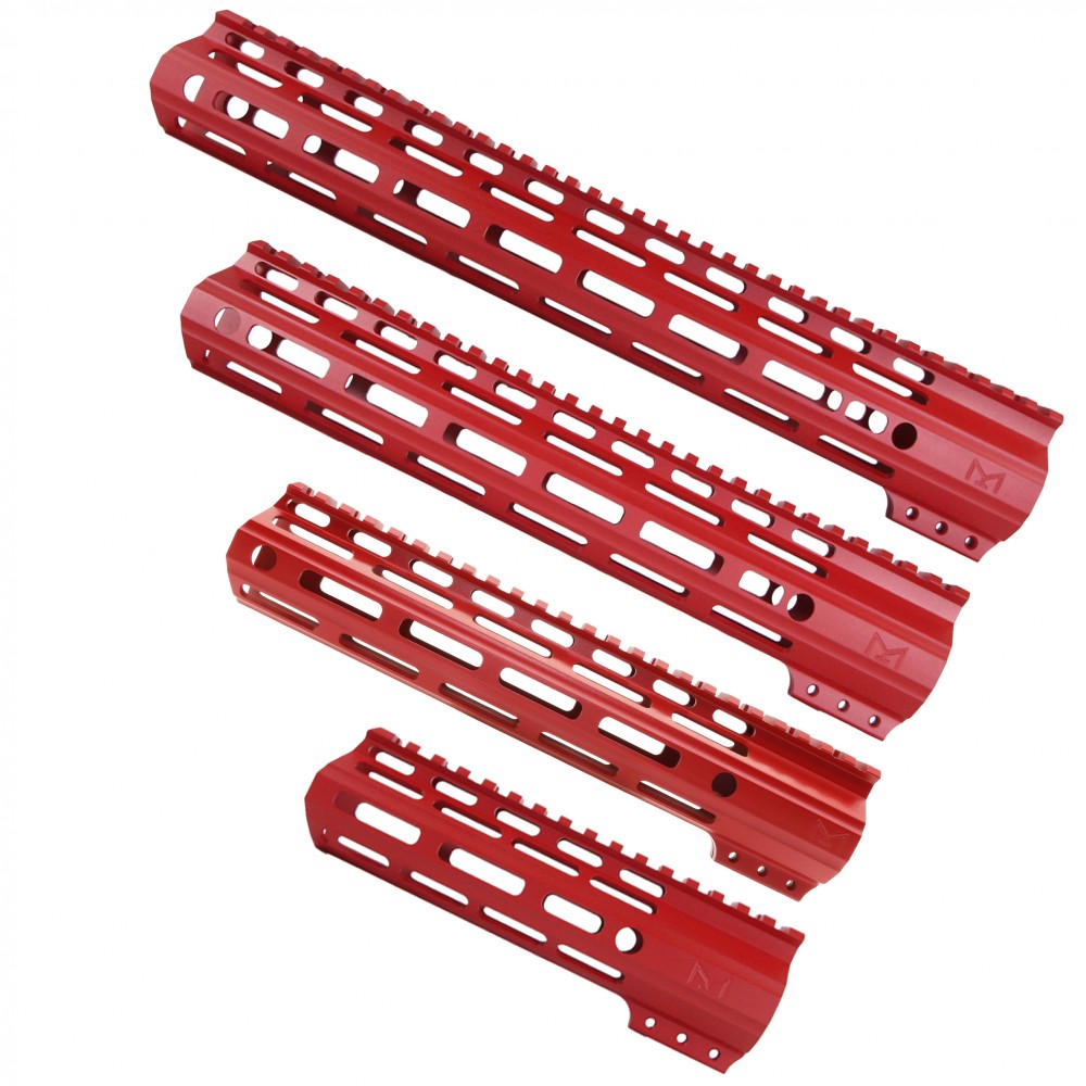 AR-15 M-Lok Super Slim Light Free Float Handguard  (MADE IN USA) - Red - Options Available