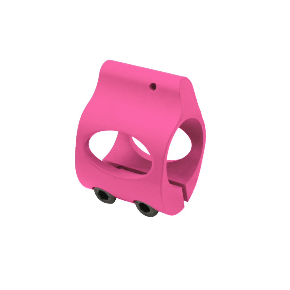 .750 Low Profile Steel Gas Block with CLAMP-ON - Cerakote Pink