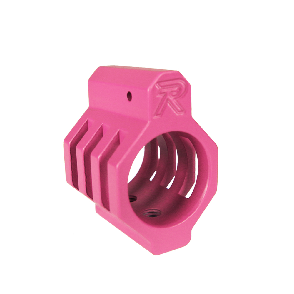 .750 Low Profile Steel Gas Block Caged with Roll Pins & Wrench -Cerakote Pink (MADE IN USA)