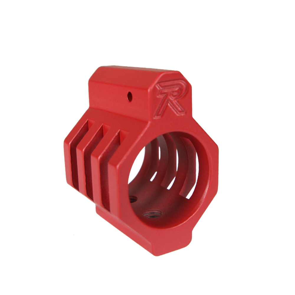 .750 Low Profile Steel Gas Block Caged with Roll Pins & Wrench -Cerakote Red(MADE IN USA)