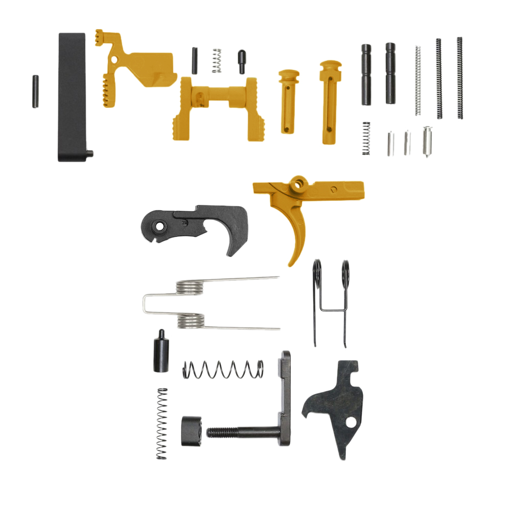 CERAKOTE GOLD | AR-15 Lower Receiver Parts Kit (Without Grip & Screw) 