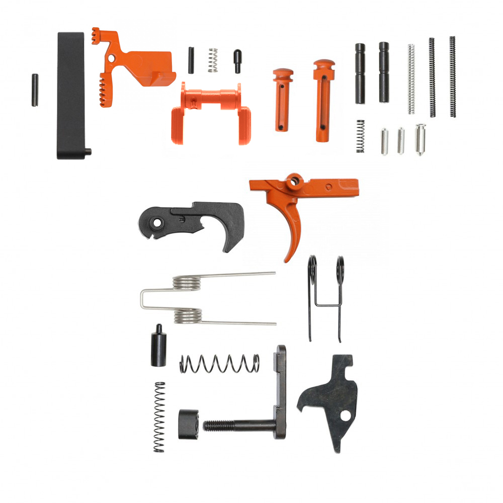 CERAKOTE ORANGE | AR-15 Lower Receiver Parts Kit (Without Grip & Screw) 