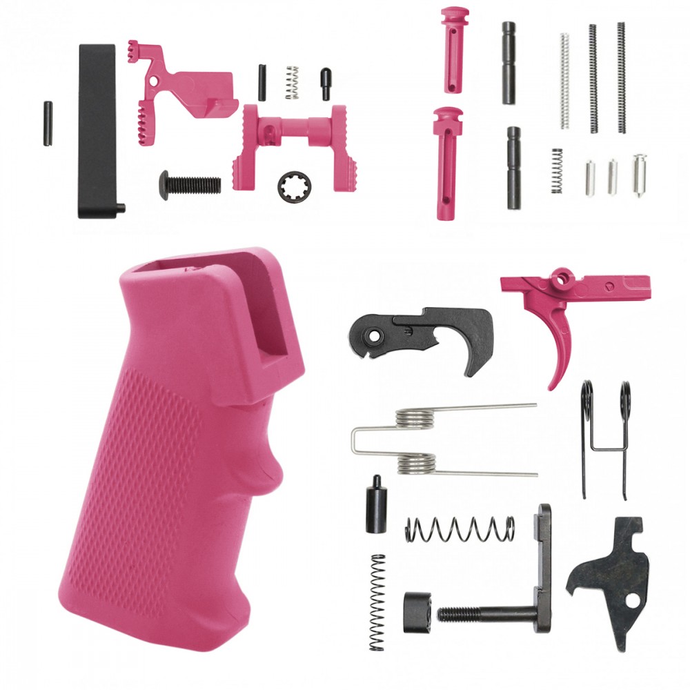 AR-15 Lower Parts Kit w/ Cerakote PINK (SAFETY AND GRIP OPTION)