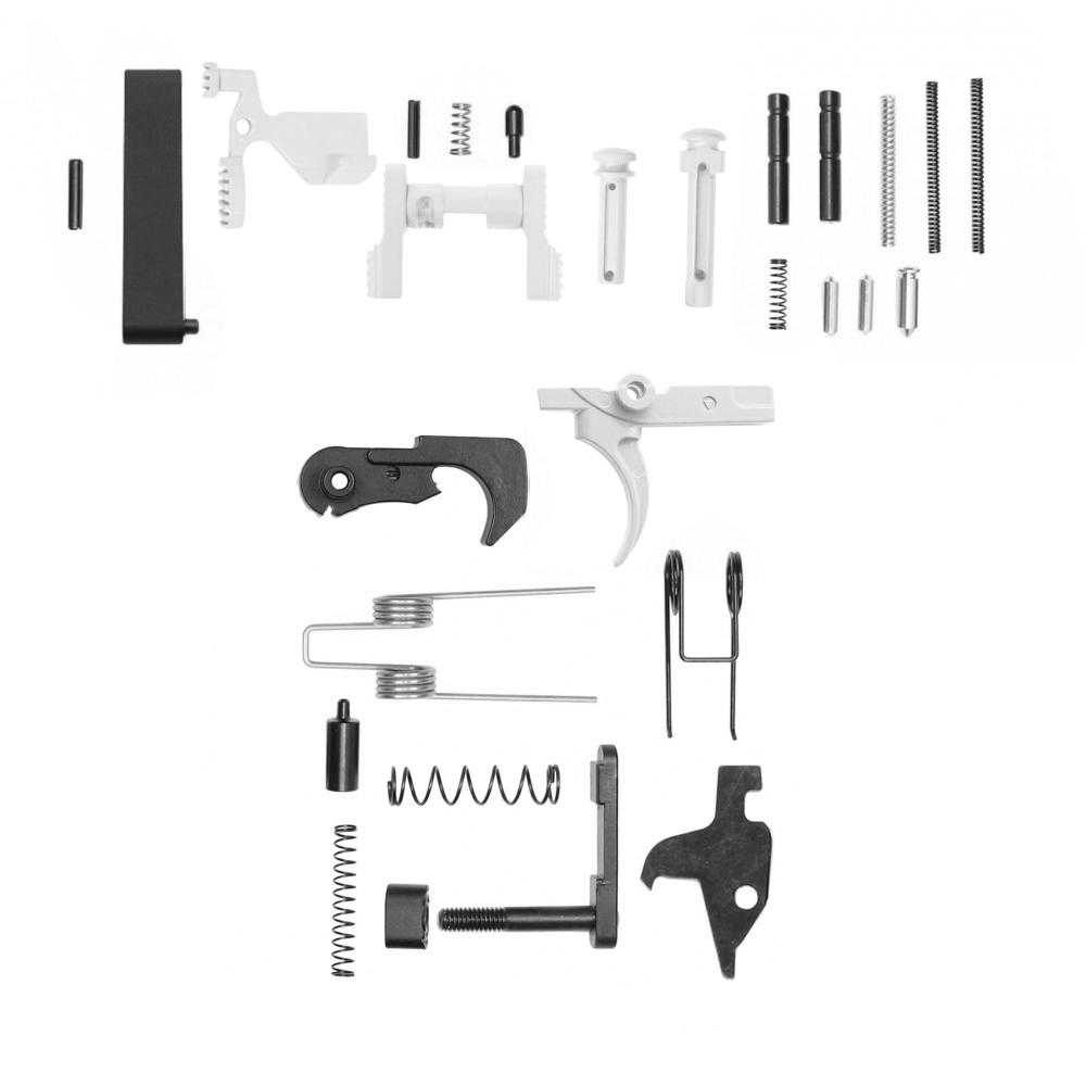 CERAKOTE BRIGHT WHITE | AR-15 Lower Receiver Parts Kit (Without Grip & Screw) 