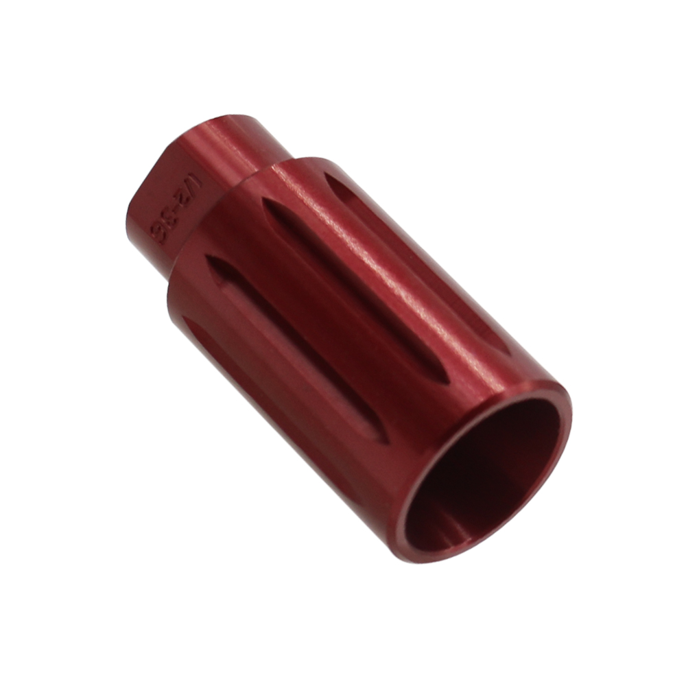 AR-9/9X19 Flash Can Muzzle Brake - Aluminum - Anodized Red