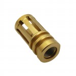 AR-15/.223/5.56 A2 Muzzle Brake for 1/2"x28 Pitch - 5 Ports - Gold Finish 