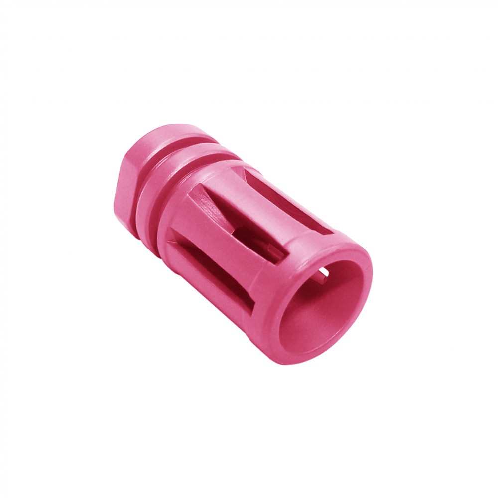 AR-15/.223/5.56 Birdcage Muzzle Brake for 1/2”x28 Pitch – 5 Ports – Cerakote Pink 