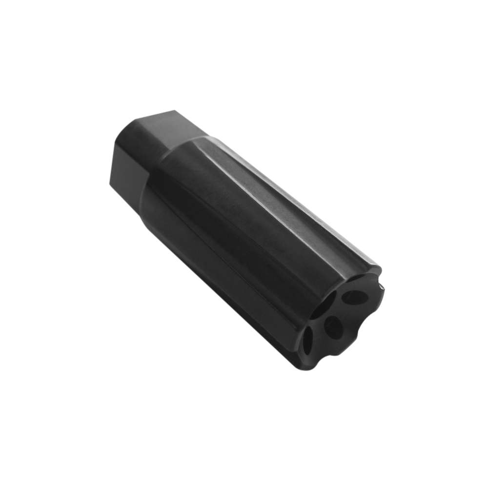 AR-15/.223/5.56 Low Concussion Muzzle Brake 1/2"x28 Pitch TPI Knurled -6 ports (Made In USA)