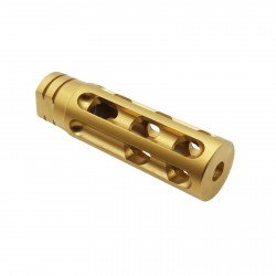 223 Compact Muzzle Brake 16 Holes for 1/2"x28 Pitch  -  Gold Finish