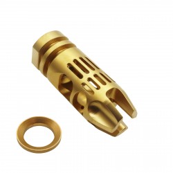 AR-15/.223/5.56 Muzzle Brake for 1/2"x28 Pitch  -  Gold Finish