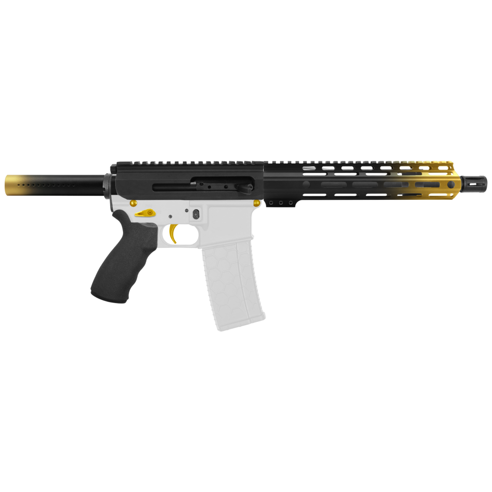 AR-15 5.56 NATO 10.5'' PISTOL KIT - SIDE-CHARGING UPPER WITH 10'' HANDGUARD - CERAKOTE GRADIENT GOLD