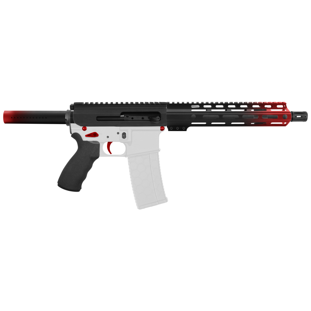 AR-15 5.56 NATO 10.5'' PISTOL KIT - SIDE-CHARGING UPPER WITH 10'' HANDGUARD - CERAKOTE GRADIENT RED