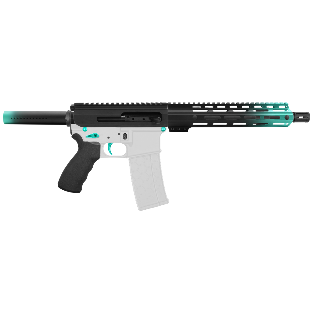 AR-15 5.56 NATO 10.5'' PISTOL KIT - SIDE-CHARGING UPPER WITH 10'' HANDGUARD - CERAKOTE GRADIENT ROBINS EGG