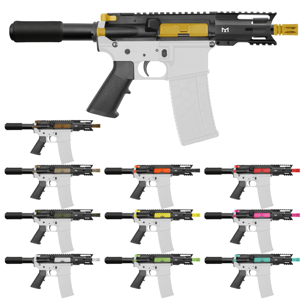 AR-15 5.56 NATO 5'' PISTOL KIT - FORGED UPPER WITH 4'' HANDGUARD AND COLOR OPTION BUNDLE 