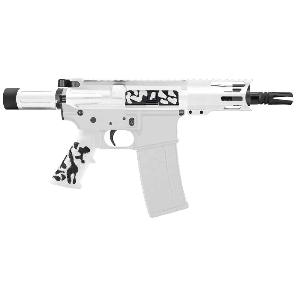 AR-15 5.56 NATO 5'' PISTOL KIT - FORGED UPPER WITH 4'' HANDGUARD C CUT - CERAKOTE CAMO WHI