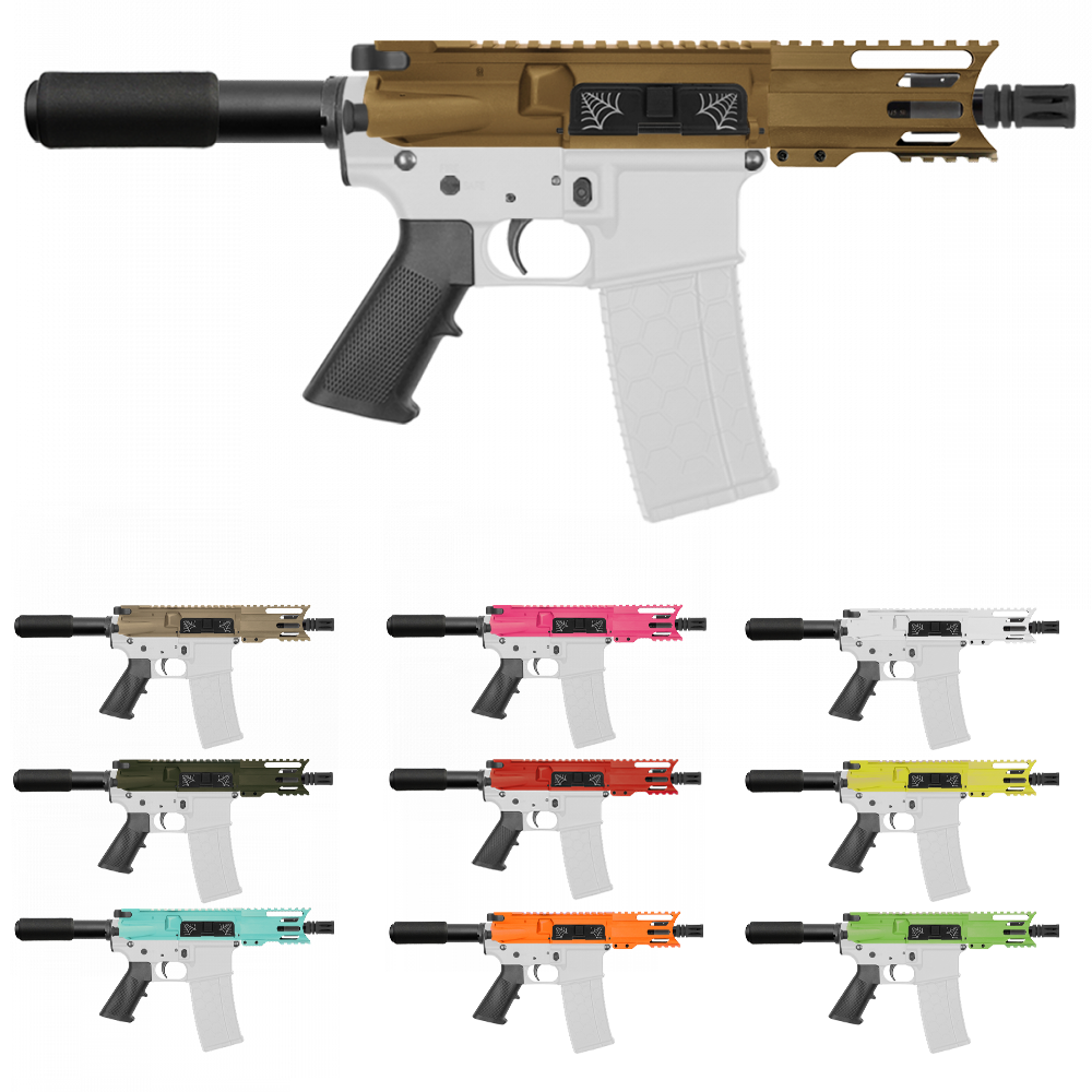 AR-15 5.56 NATO 5'' PISTOL KIT - FORGED UPPER WITH 4'' HANDGUARD- COLOR SET UPPER RECEIVER AND HANDGUARD OPTIONS 