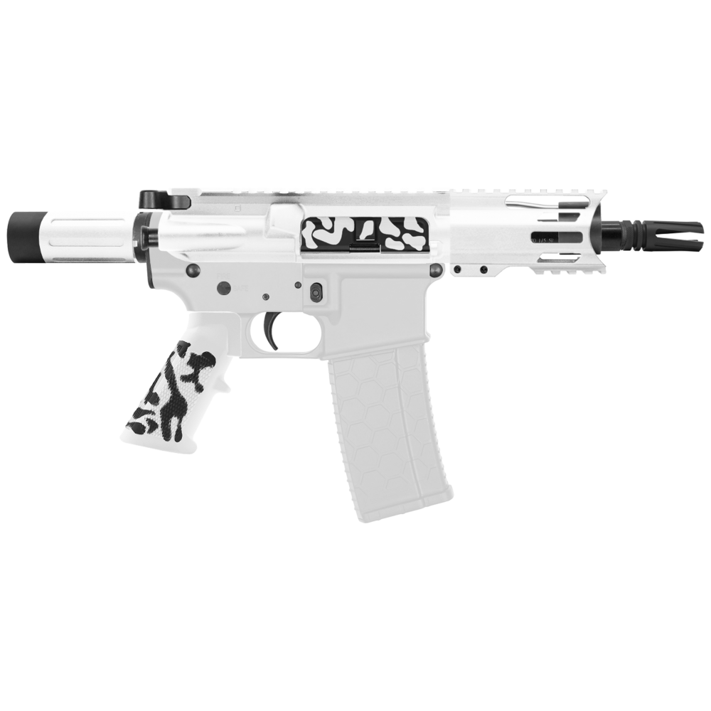 AR-15 5.56 NATO 5'' PISTOL KIT - FORGED UPPER WITH 4'' HANDGUARD C CUT - CERAKOTE CAMO WHI