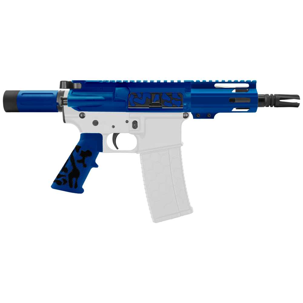 AR-15 5.56 NATO 5'' PISTOL KIT - FORGED UPPER WITH 4'' HANDGUARD - CERAKOTE CAMO BLU - V3