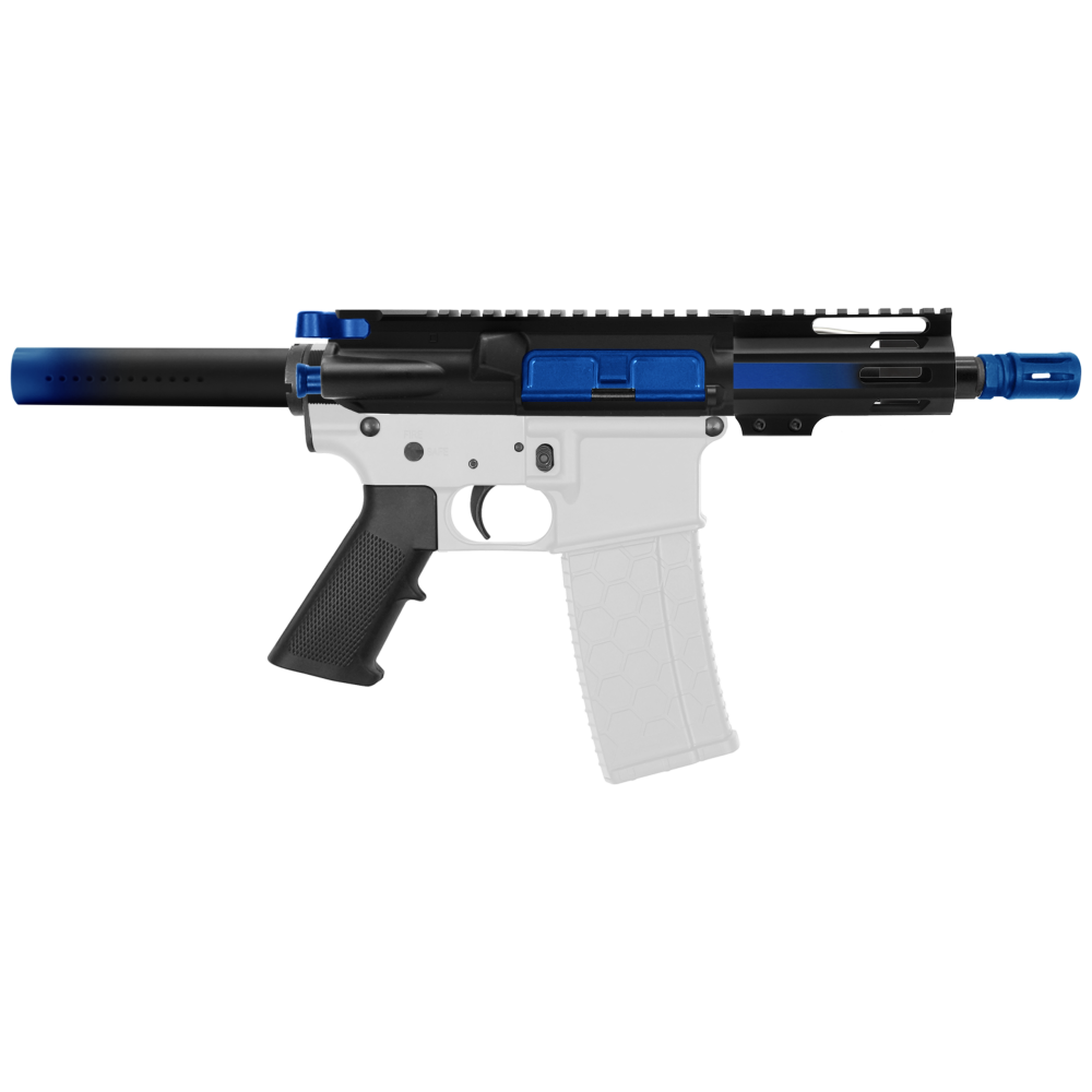 AR-15 5.56 NATO 5'' PISTOL KIT - FORGED UPPER WITH 4'' HANDGUARD - CERAKOTE GRADIENT BLUE FLAME