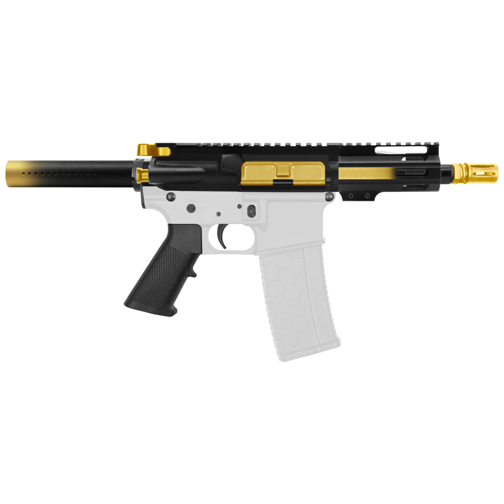 AR-15 5.56 NATO 5'' PISTOL KIT - FORGED UPPER WITH 4'' HANDGUARD - CERAKOTE GRADIENT GOLD