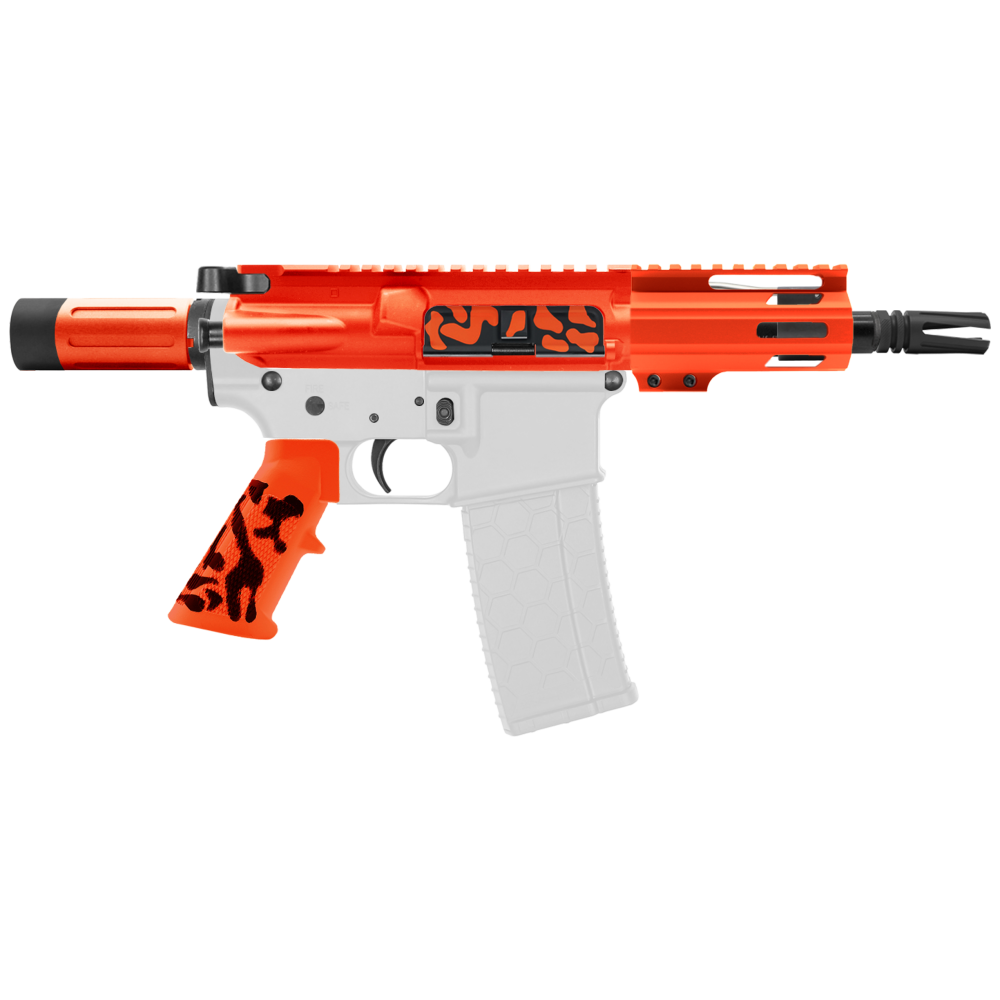 AR-15 5.56 NATO 5'' PISTOL KIT - FORGED UPPER WITH 4'' HANDGUARD - CERAKOTE CAMO ORG -V3