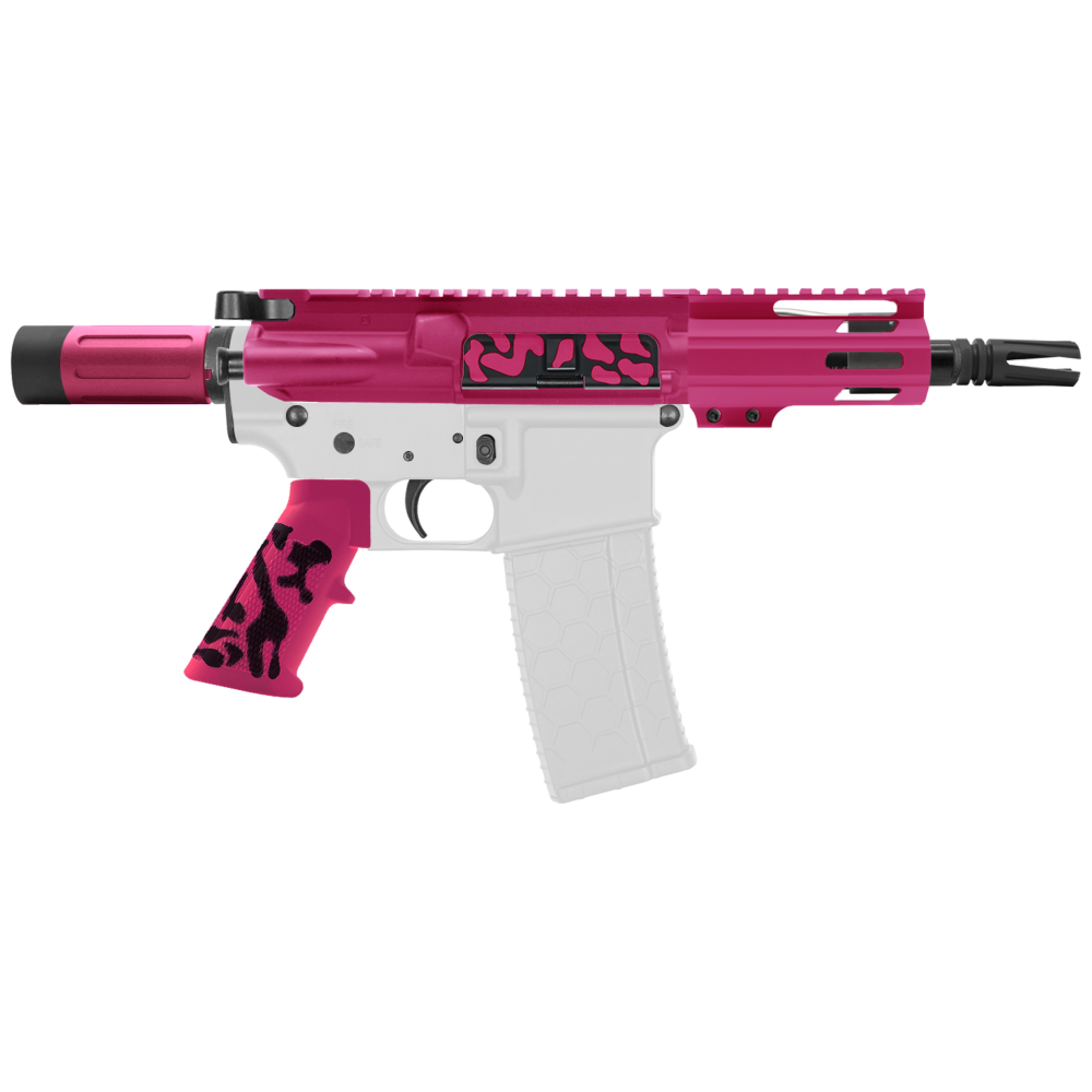 AR-15 5.56 NATO 5'' PISTOL KIT - FORGED UPPER WITH 4'' HANDGUARD - CERAKOTE CAMO PNK - V3