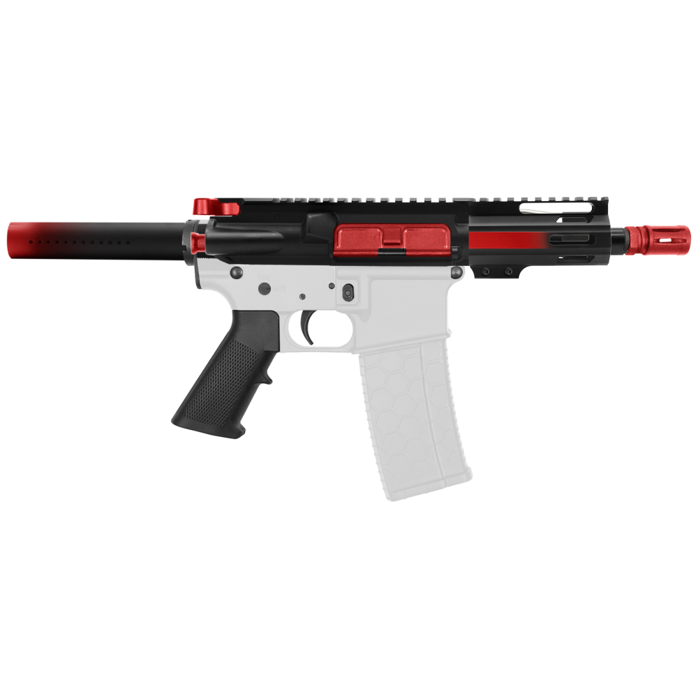 AR-15 5.56 NATO 5'' PISTOL KIT - FORGED UPPER WITH 4'' HANDGUARD - CERAKOTE GRADIENT RED