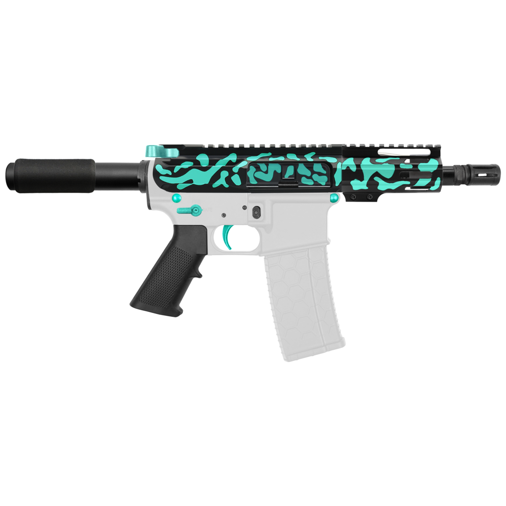 AR-15 5.56 NATO 5'' PISTOL KIT - SIDE CUT BILLET UPPER WITH 4'' HANDGUARD - CERAKOTE CAMO RGB - V2