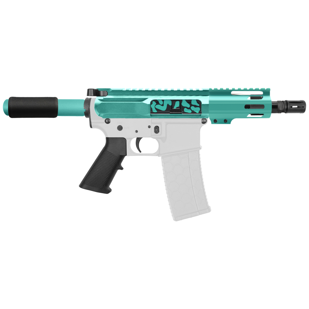 AR-15 5.56 NATO 5'' PISTOL KIT -SIDE CUT BILLET UPPER WITH 4'' HANDGUARD - CERAKOTE CAMO RGB