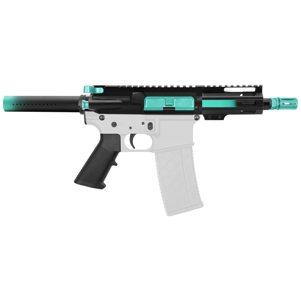 AR-15 5.56 NATO 5'' PISTOL KIT - FORGED UPPER WITH 4'' HANDGUARD - CERAKOTE GRADIENT ROBINS EGG