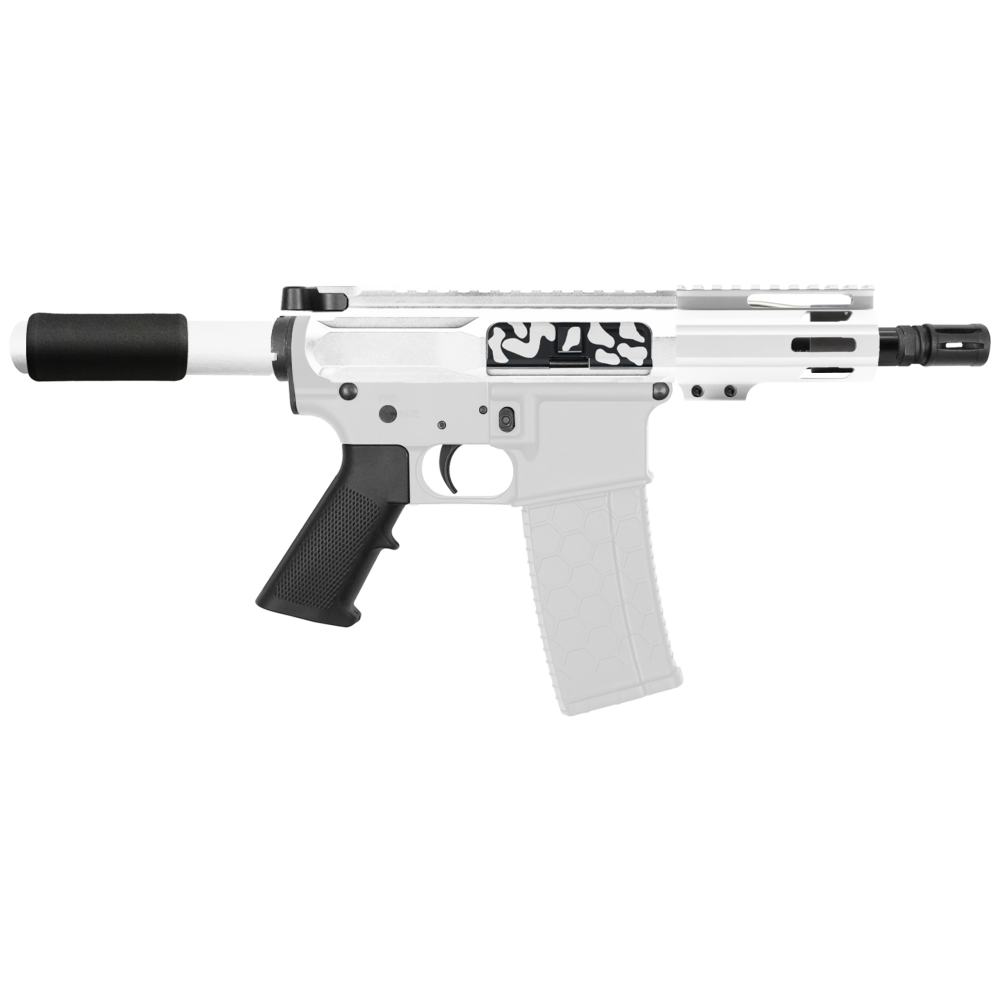 AR-15 5.56 NATO 5'' PISTOL KIT -SIDE CUT BILLET UPPER WITH 4'' HANDGUARD - CERAKOTE CAMO WHI