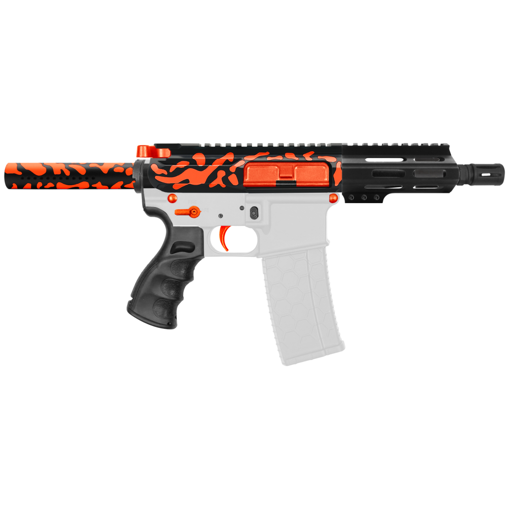 AR-15 5.56 NATO 5'' PISTOL KIT - SIDE CUT BILLET UPPER WITH 4.5'' M-LOK SUPER SLIM FREE FLOAT HANDGUARD - CERAKOTE CAMO ORG