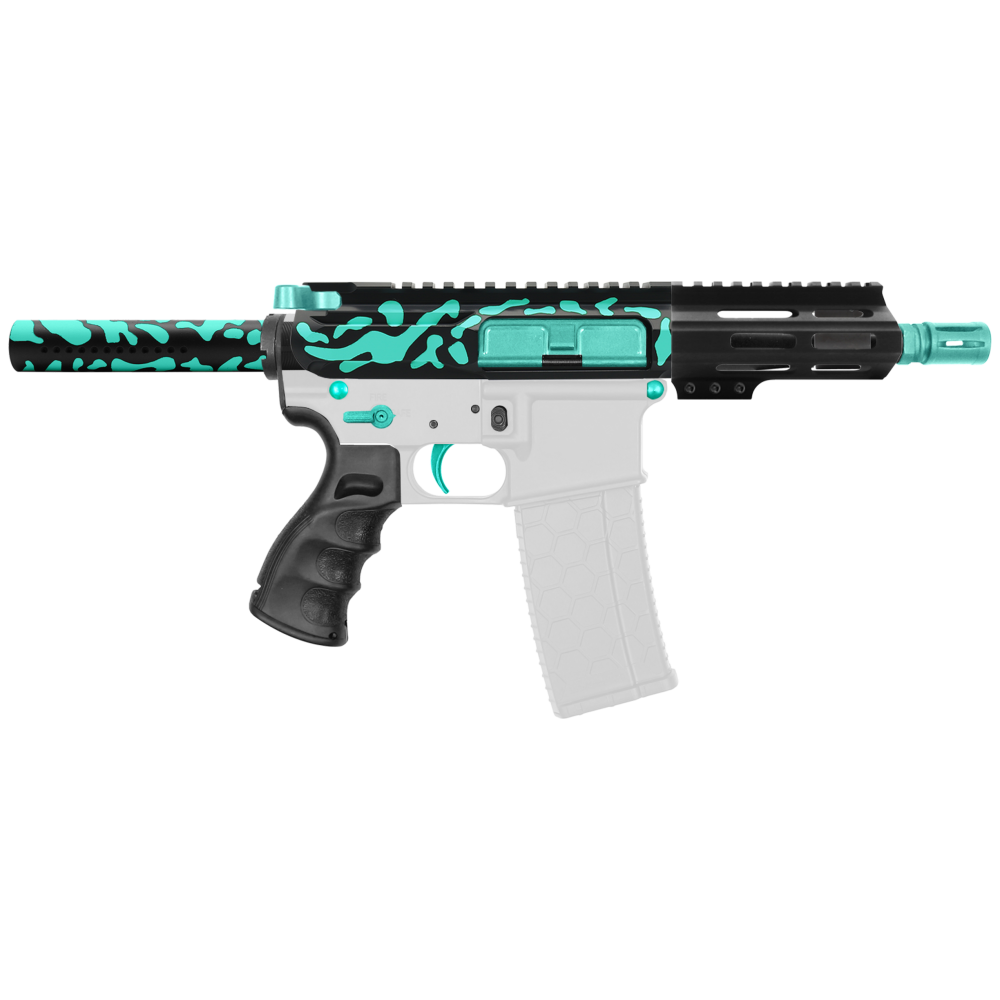 AR-15 5.56 NATO 5'' PISTOL KIT - SIDE CUT BILLET UPPER WITH 4.5'' M-LOK SUPER SLIM FREE FLOAT HANDGUARD - CERAKOTE CAMO RGB
