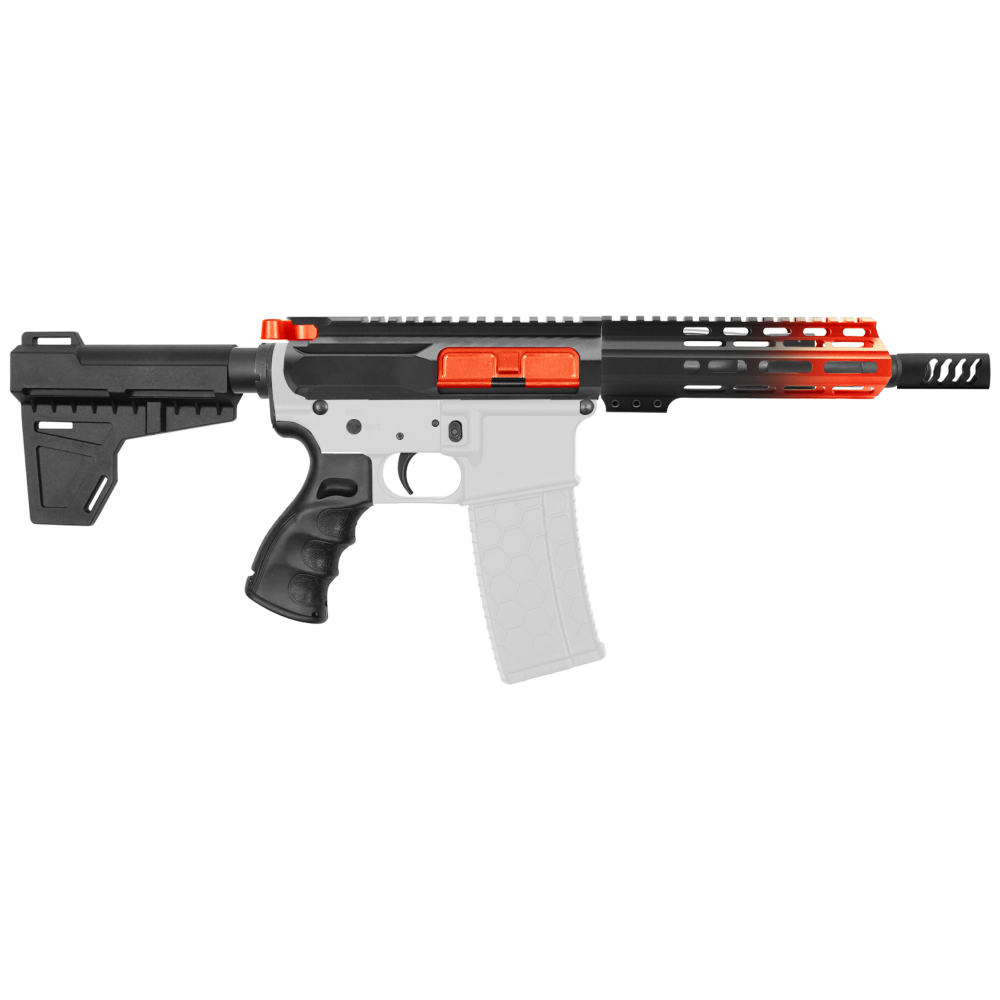 AR-15 5.56 NATO 7.5'' PISTOL KIT - SIDE CUT BILLET UPPER WITH 7'' HANDGUARD - CERAKOTE GRADIENT HUNTER ORANGE